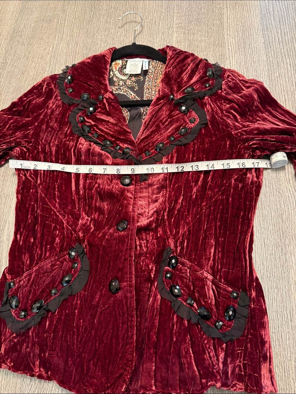 Alberto Makali Red Ruffled Trim Blazer - Picture 6 of 10